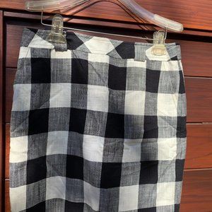 Talbots Black & White Plaid Skirt